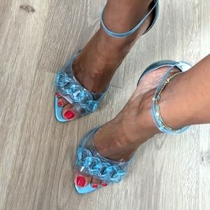 Jessica Simpson Wayri Lucite Chainlink Sandal